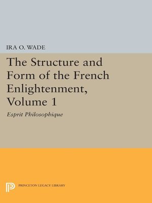 cover image of The Structure and Form of the French Enlightenment, Volume 1